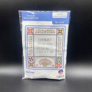 Janlynn 14 x 16 Families Are Like Quilts Counted Cross Stitch Kit